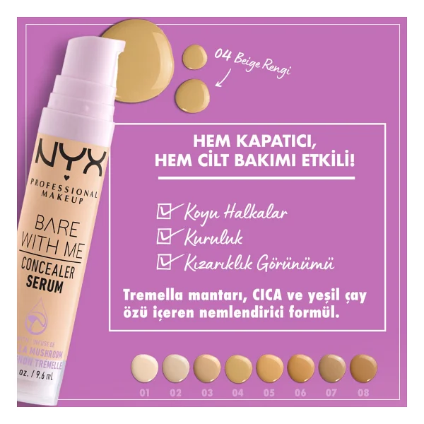 Nyx Professional Makeup Bare With Me 04 Beige 9.6 Ml Serum Kapatıcı - Görsel 2