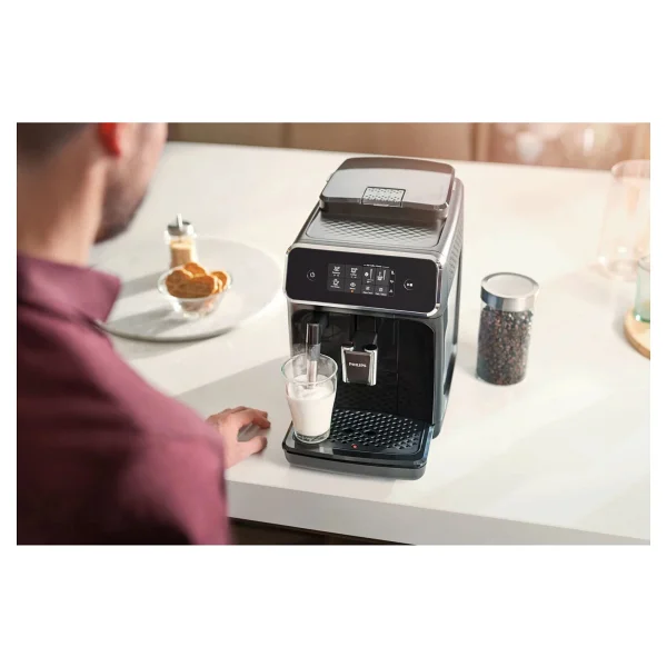 Philips Lattego Tam Otomatik Espresso Makinesi Mat Siyah 2200 Serisi -Aquaclean Filtre, Özel Süt Köpürtücü, Sezgisel Dokunmatik Ekran, Yüksek Su Kapasitesi Ve Çift Bardak Özelliği- Onerous Hediyeli - Görsel 3
