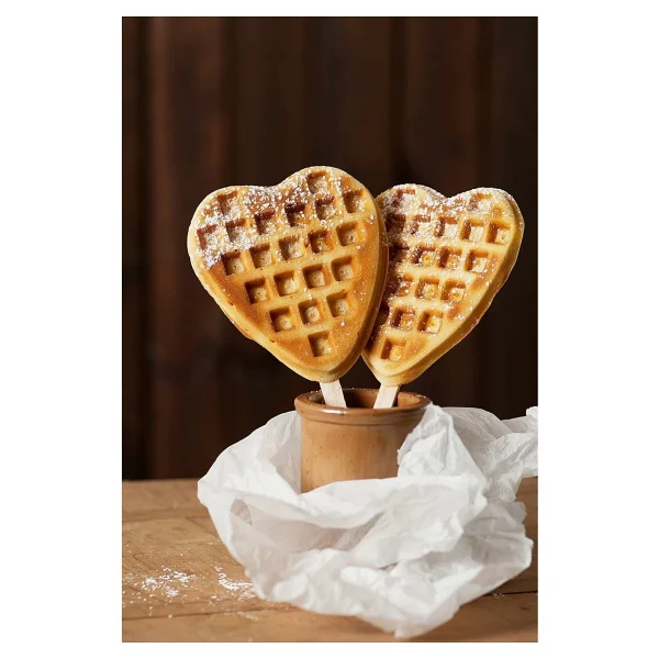 Omake Kare Waffle Makinesi Çubuklu Kalp - Görsel 2