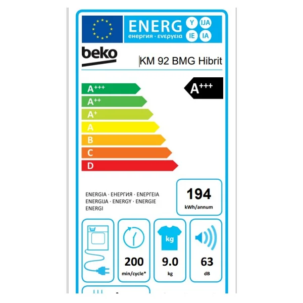 Beko Km 92 Bmg Hibrit 9 Kg Çamaşır Kurutma Makinesi - Görsel 5