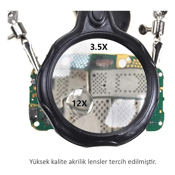 Havya Standı Mercekli Yardımcı El - Işıklı - Mg16126-A - Görsel 4