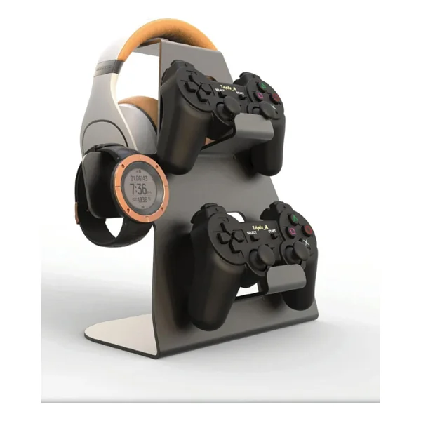 3art Metal Kol Tutucu Joystick Kumanda Standı Xbox / PS4 /PS5 Uyumlu Metal Kol Kulaklık Saat Standı - Siyah - Görsel 5