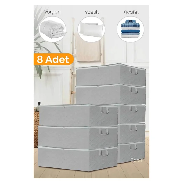 Serstil 8 Adet - Antrasit Baza Altı Ve Çekyat Tipi Hurç 64 X 45 X 22 Cm - Gri - Görsel 2
