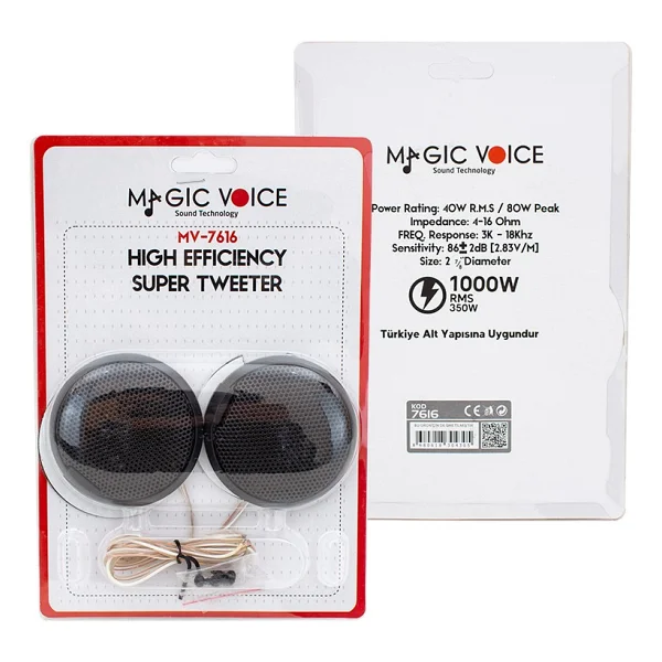 Magicvoice Mv-7616 80 W Slim Oto Tweeter - Görsel 3