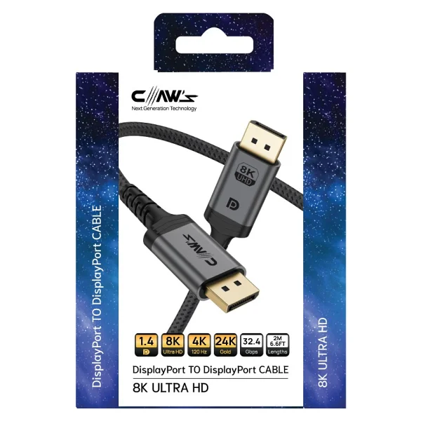 Claws C-DPP-B1 2 m 8K DisplayPort Kablo - Görsel 6