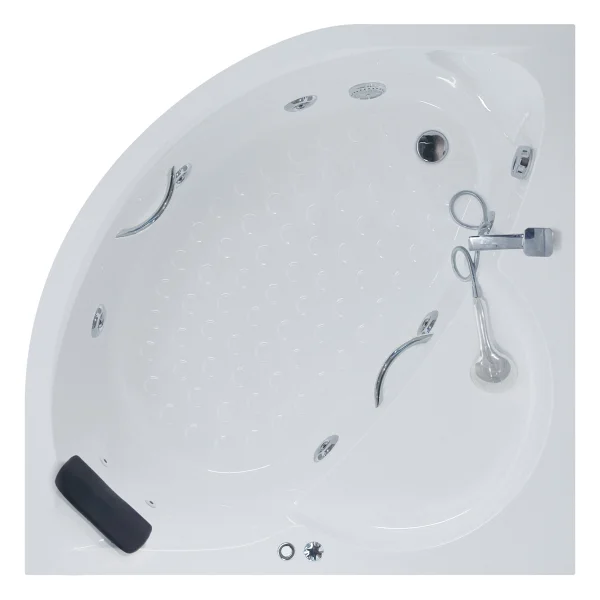 İowa Oturmalı Oval Jakuzi 120x120, H:55 Bonus Hidromasaj Sistemli Küvet (Gövde + Metal Ayak + Ön Panel) - Görsel 2