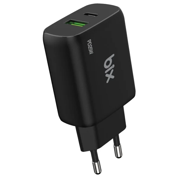 Bix Zh-2u41t 25w USB Type-C Pd Çift Portlu Hızlı Şarj Cihazı Siyah - Görsel 3