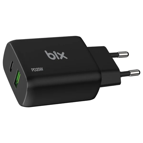Bix Zh-2u41t 25w USB Type-C Pd Çift Portlu Hızlı Şarj Cihazı Siyah - Görsel 4