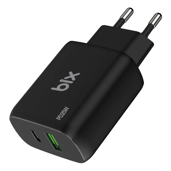 Bix Zh-2u41t 25w USB Type-C Pd Çift Portlu Hızlı Şarj Cihazı Siyah - Görsel 5