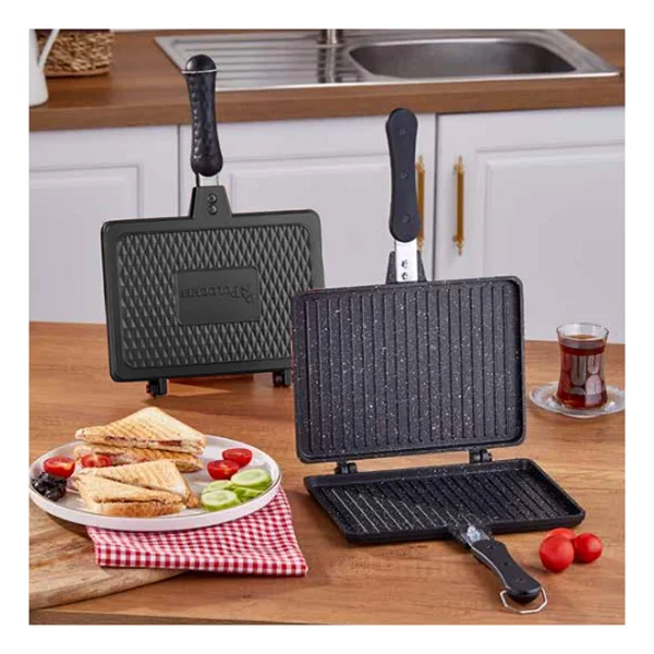 Polo Chef Otm-124 Tospik Tost Tavası Granit Ocak Üstü Tost Makinesi - El Tost Makinesi - Görsel 3