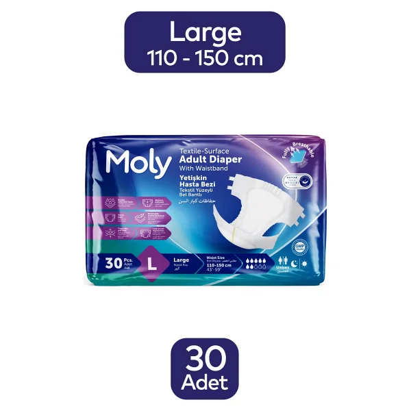 Moly Belbantlı Büyük Boy L 30'lu Hasta Bezi - Görsel 2
