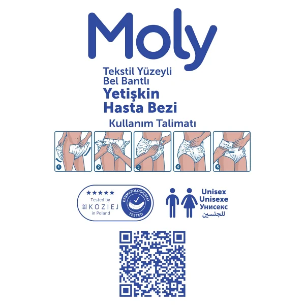 Moly Belbantlı Büyük Boy L 30'lu Hasta Bezi - Görsel 4