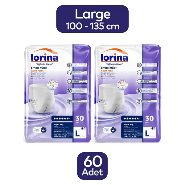 Lorina Emici Külot Büyük Boy L 30'lu 2 Adet Hasta Bezi - Görsel 3