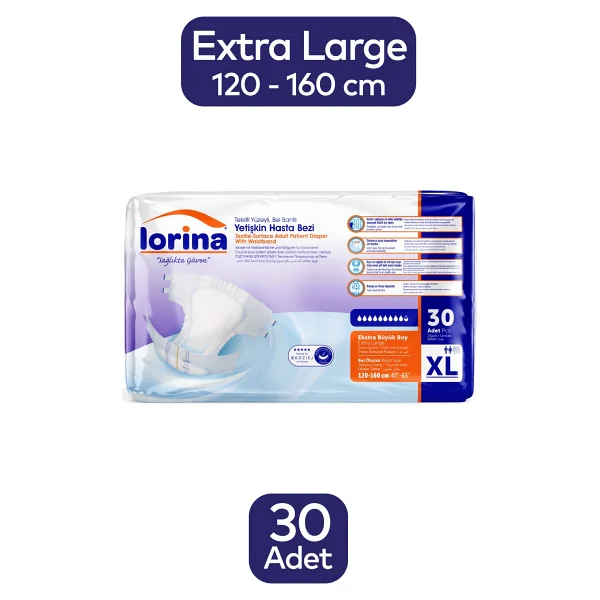 Lorina Belbantlı Ekstra Büyük Boy XL 30'lu Hasta Bezi - Görsel 2