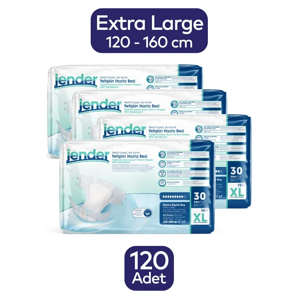 Jender Belbantlı Ekstra Büyük Boy XL 30'lu 4 Adet Hasta Bezi - Görsel 4