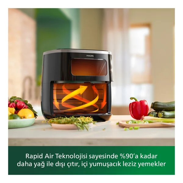 Philips Airfryer 3000 Serisi Hd9257/80 XL 5.6 Lt Yağsız Fritöz - Görsel 8
