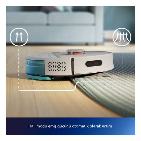 Philips Homerun 3000 Serisi Xu3110/02 Çöp İstasyonlu Beyaz Akıllı Robot Süpürge - Görsel 4