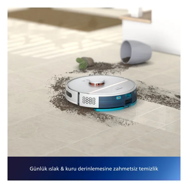 Philips Homerun 3000 Serisi Xu3110/02 Çöp İstasyonlu Beyaz Akıllı Robot Süpürge - Görsel 3