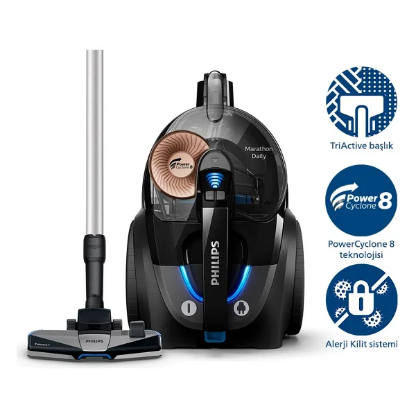 Philips Marathon Ultimate Xb7150/07 900 W Toz Torbasız Süpürge - Görsel 3