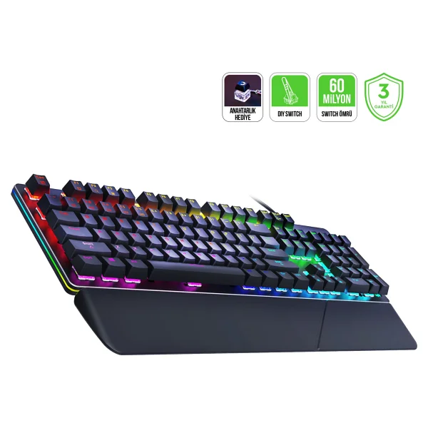 Gamepower Calypso V2 RGB Blue Switch Kablolu Mekanik Oyuncu Klavyesi - Görsel 9
