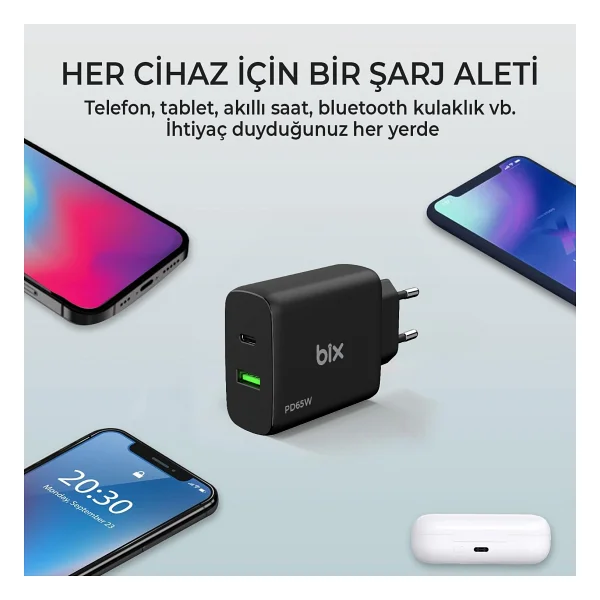 Bix Bx2p65g 65 W Hızlı Şarj Adaptörü - Görsel 4