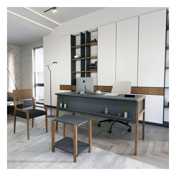 Lagomood Zenith Ofis Masa Takım 150cm Antrasit Ceviz - Görsel 6