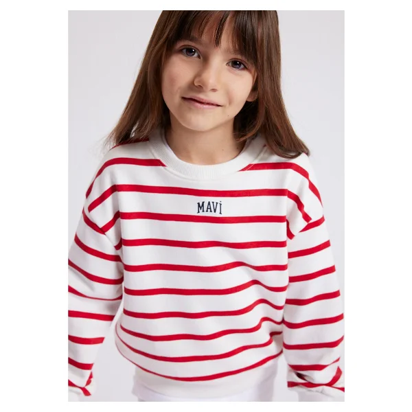 Mavi Logo Baskılı 7s10038-82054 Kırmızı Çocuk Sweatshirt - Görsel 8