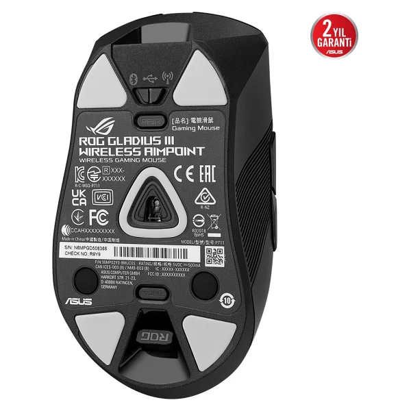 Asus Rog Gladius Iıı Wireless Aimpoint Siyah Optik Kablolu/Kablosuz Oyuncu Mouse - Görsel 5