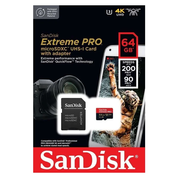 Sandisk Extreme Pro Sdsqxcu-064g-Gn6ma Class 10 Uhs-I U3 A2 V30 64 GB Micro Sd Kart - Görsel 4