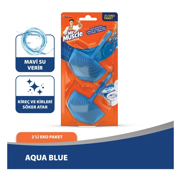 Mr. Muscle Klozet Blok Aqua Mavi 2'li Koku Giderici - Görsel 6