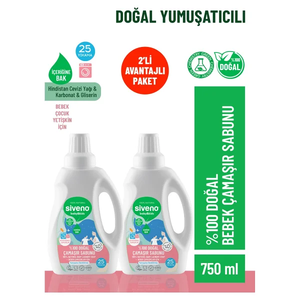 Siveno Baby Doğal Çamaşır Sabunu 750 Ml 2 Adet - Görsel 10