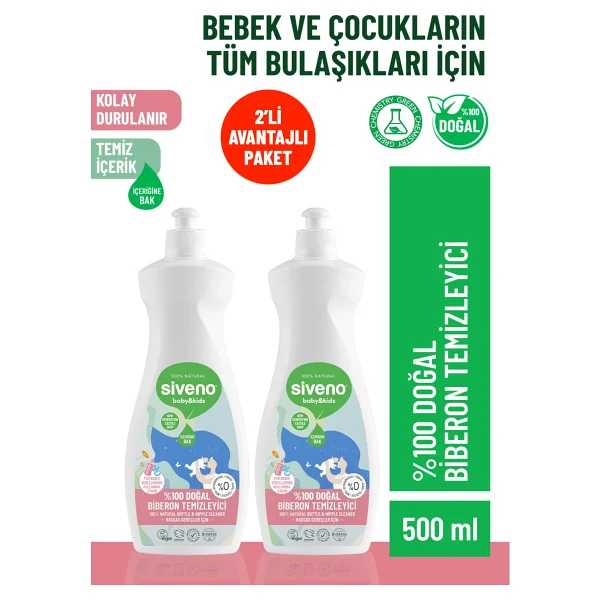 Siveno Baby Doğal Emzik Ve Biberon Temizleyici 500 Ml 2 Adet - Görsel 8