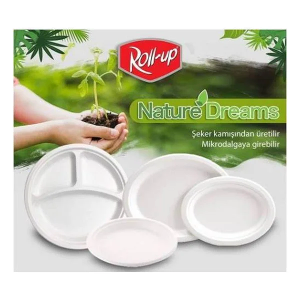 Roll-Up Nature Ekolojik Karton Kağıt Parti Tek Kullanımlık Kare Tabak - 20 Cm. - 6 Adetlik 1 Paket - Görsel 4