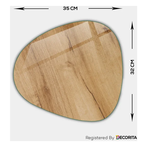 Decorita Cam Tabak Kahvaltı Tabağı Cam Supla 2'li Takım Doğal Ahşap 32cm X 35cm - Görsel 2