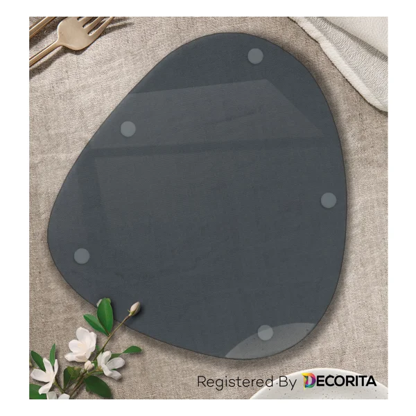Decorita Cam Tabak Kahvaltı Tabağı Cam Supla 2'li Takım Füme Cam 32cm X 35cm - Görsel 3