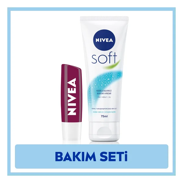 Nivea Soft El Kremi 75 Ml + Böğürtlen Aromalı Dudak Nemlendirici 4,8 G - Yoğun Nemlendirme Ve Bakım Seti - Görsel 6