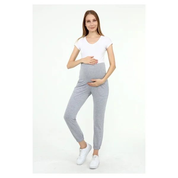 Luvmabelly Myra8091 - Gri Hamile Jogger Eşofman - Görsel 5