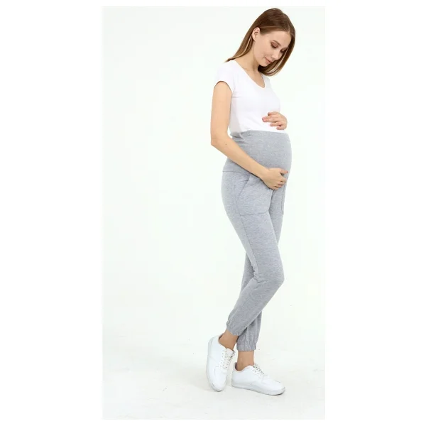 Luvmabelly Myra8091 - Gri Hamile Jogger Eşofman - Görsel 3