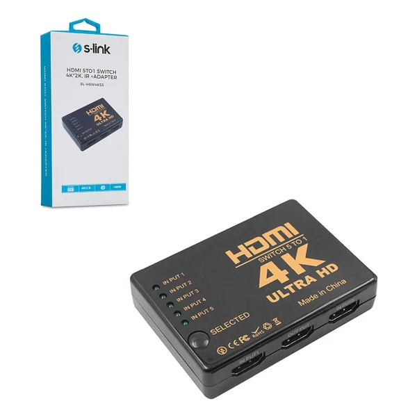 S-Link Sl-Hsw4k55 Hdmı 5 To 1 Switch 4K X 2k Lr + Adaptör - Görsel 2