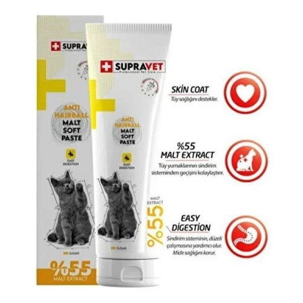 Supravet Anti Hairball 30 Gr Malt Kedi Macunu - Görsel 2