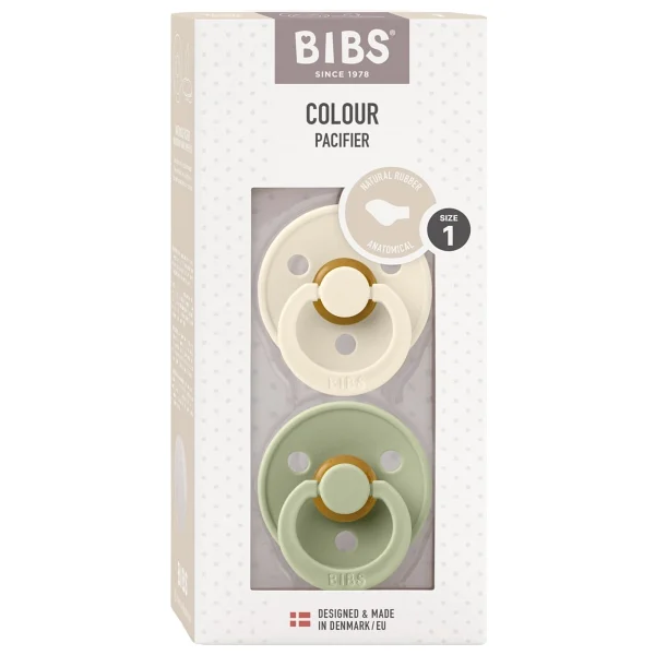 Bibs Colour Anatomik Ivory-Sage 0-6 Ay İkili Kauçuk Emzik - Görsel 2