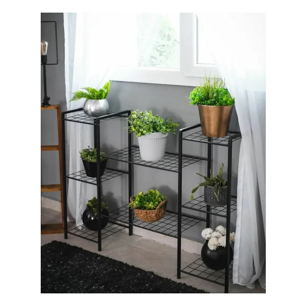 Bye Concept More Dekoratif Metal Ayaklı 8 Tel Raflı Saksı Standı Katlı Saksılık Çiçeklik Garden - Görsel 2