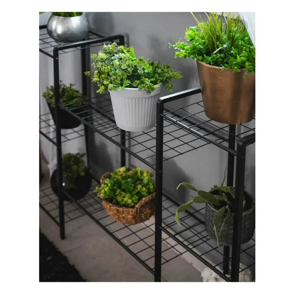 Bye Concept More Dekoratif Metal Ayaklı 8 Tel Raflı Saksı Standı Katlı Saksılık Çiçeklik Garden - Görsel 3