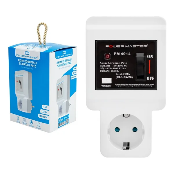 Powermaster Pm-4914 220 V 16 A Tekli Akım Korumalı Priz - Görsel 3