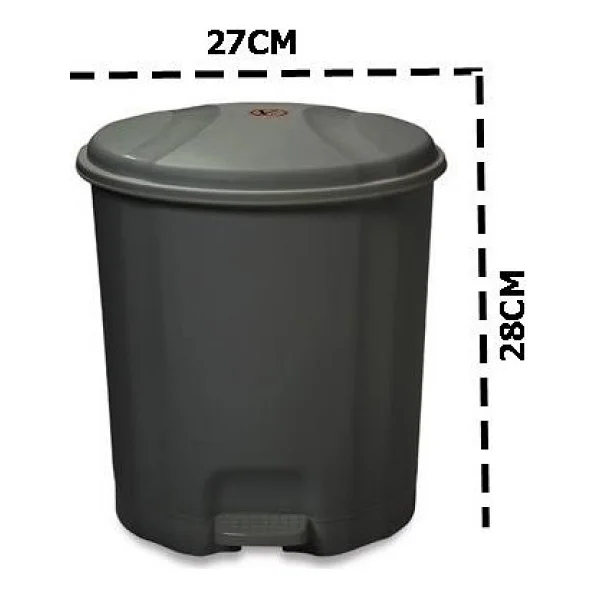 Motek Elit Antrasit Siyah Pedallı Plastik 6 Lt Çöp Kovası - Görsel 2