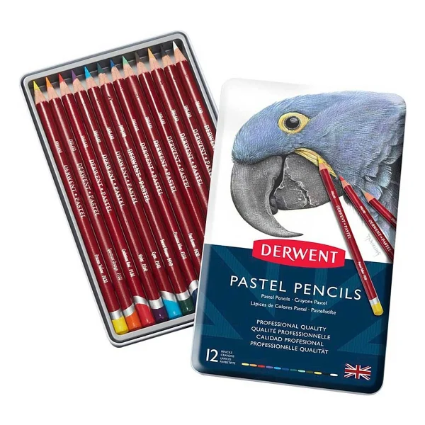 Derwent Metal Kutulu 12'li Pastel Kalem Seti - Görsel 4