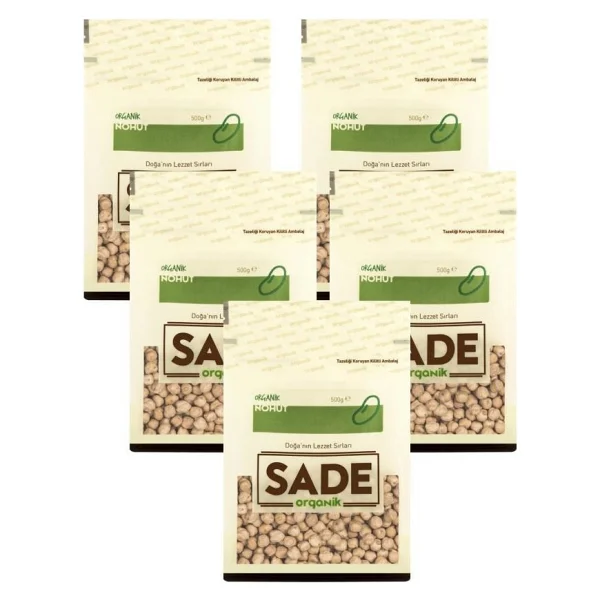 Sade Organik 1 Kg 5'li Paket Nohut - Görsel 3