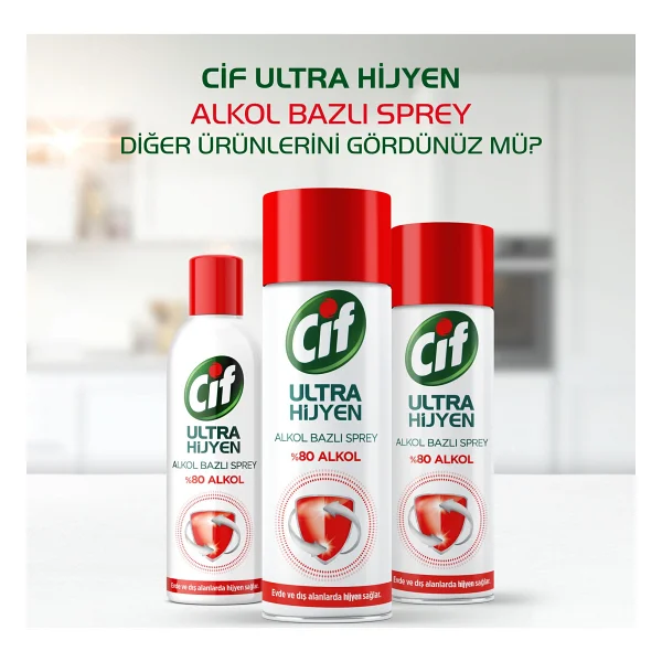 Cif Ultra Hijyen 400 Ml Alkol Bazlı Sprey - Görsel 8