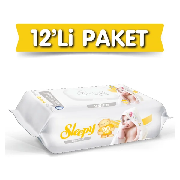 Sleepy Sensitive 90 Yaprak 12'li Paket Islak Mendil - Görsel 4