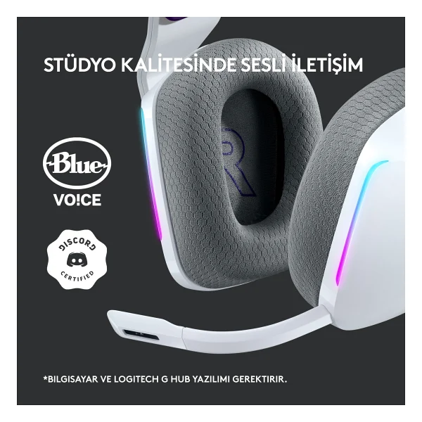 Logitech G733 Lightspeed Beyaz RGB 7.1 Kablosuz Kulak Üstü Oyuncu Kulaklığı - Görsel 9